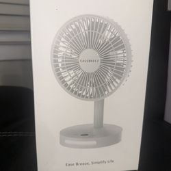 Foldable desk fan, USB rechargeable silent personal desktop fan, 360° adjustable