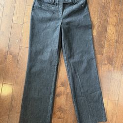 Women’s Like New Size 6 Charcoal Gray Polished Denim Dress Pants $22