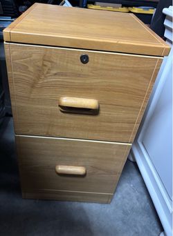 2-Drawer Wood Filing Cabinet with Lock