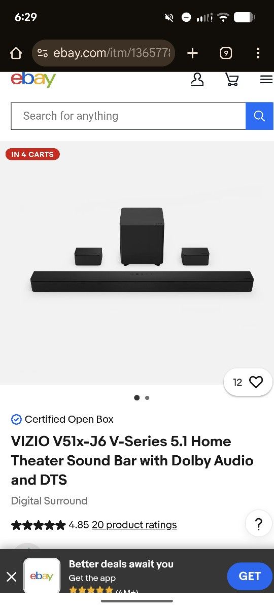 VIZIO Sound Bar w/ Subwoofer & Speakers 