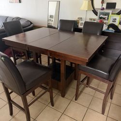 High-Top Table with 5 Stools + 8-Drawer Dresser with Mirror – Great Deal!