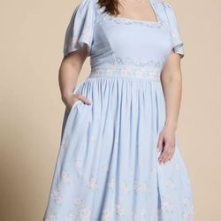 Disney The Aristocats Marie Embroidered Midi Dress