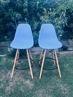 Paris Tower Light Blue Barstool 2-Pack SET