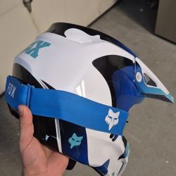 Dirtbike Helmet and Goggles Fox 