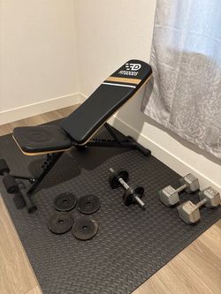 Work out bench (with weights)