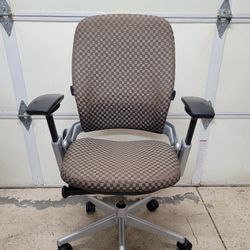 Steelcase Leap V2 Ergonomic Computer Desk Office Chair Fully Loaded, Brown/Silver