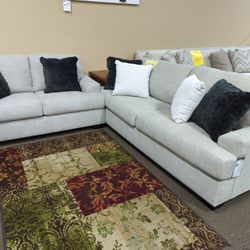 Brand New Modern Light Gray Sofa Loveseat Set