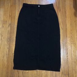Brand New Never Worn Black Denim Skirt With A Little Slit On The Back Of The Skirt At The End  