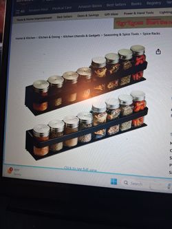 Spice Racks, Black, Set Of Two, NEW