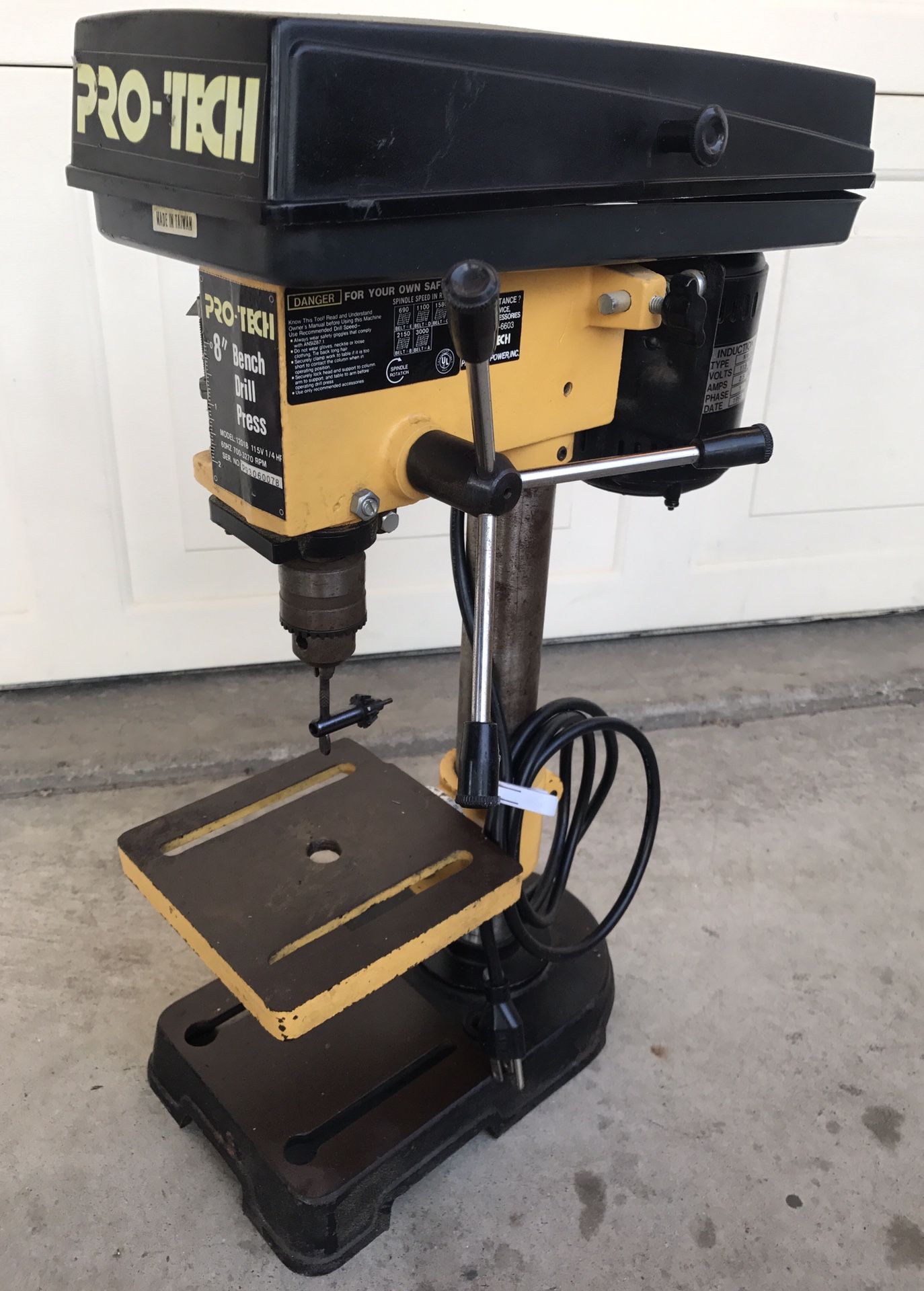 Pro-Tech 8" Bench Drill Press (Works Good)
