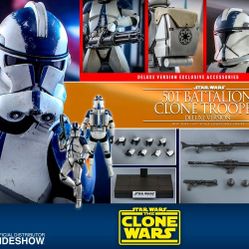 Hot Toys TMS023 501st Battalion Clone Trooper (Deluxe Version) Star Wars The Clone Wars 1/6 Figure