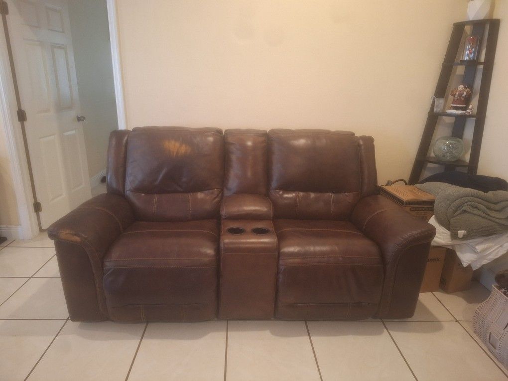 Leather Electric Loveseat