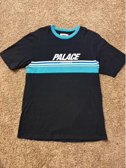 Palace London Striped T Shirt Mens Size XL Teal Black