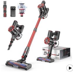 Comvtu Cordless Vacuum Cleaner for Home, 80,000PRM Powerful 4 in 1 Lightweight Stick Vacuum with 2 Adjustable Suctions, Max 40 Mins Runtime, 2600mAh R