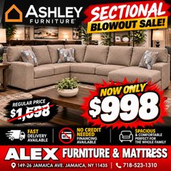 Ashley Furniture Large Sectional Sofa with Chaise