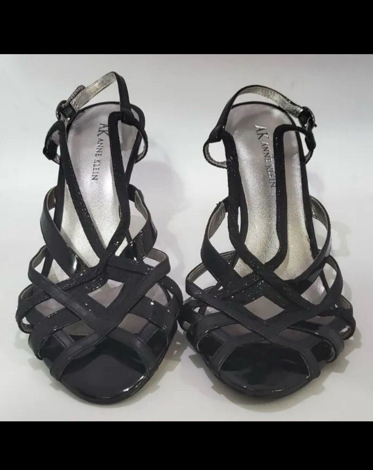 Women's Anne Klein Peep Toe Pump Heels Size 7.5M Black