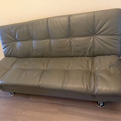 Faux leather sofa bed