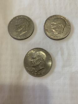 1971, 1972 & 1978 One Dollar Eisenhower Coins 