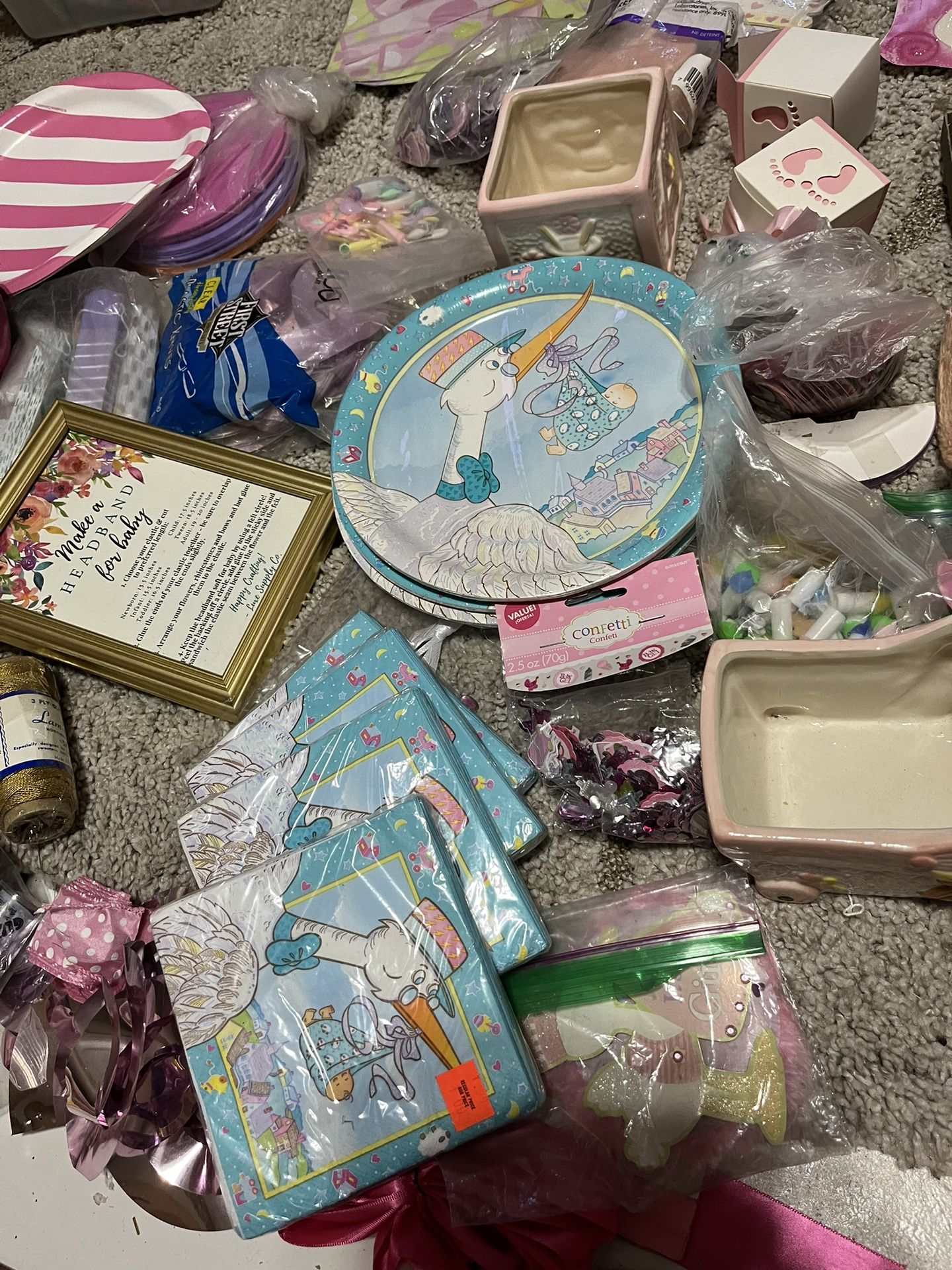 Lots Of Baby shower Items For Girl