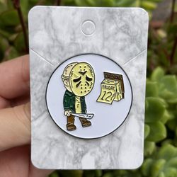 Jason X Friday The 12th Chipped Paint Pin