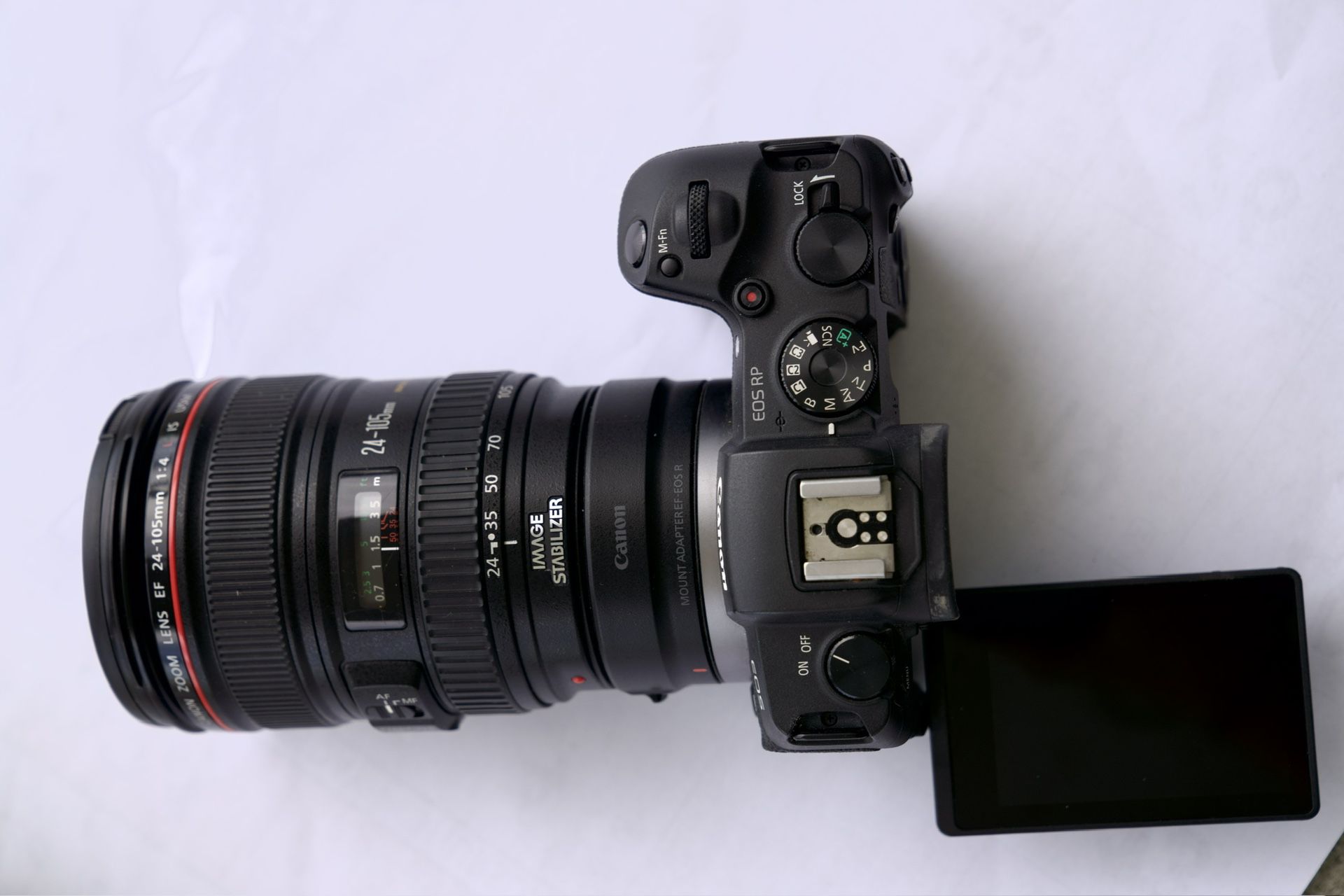 Canon RP with EF 24-105mm F/4L IS USM lens & canon EF 50 f/1.4. 