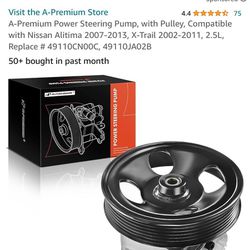 A-Premium Power Steering Pump, with Pulley, Compatible with Nissan Alitima 2007-2013, X-Trail 2002-2011, 2.5L, Replace # 49110CN00C, 49110JA02B