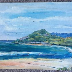 Henry Curtis Ahl Jr. “El Capitan Beach” Coastal Landscape Painting (Acrylic, 10×14)