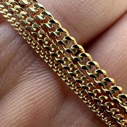 *MUST READ DESCRIPTION* Solid 14kt Yellow Gold Micro Cuban Link Chain Necklaces (1.5-3mm)