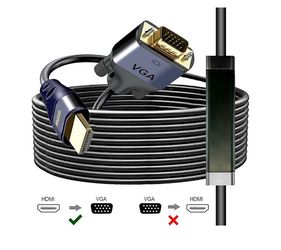 New HDMI to VGA 50Ft Cable with IC, Gold-Plated HDMI to VGA Compatible