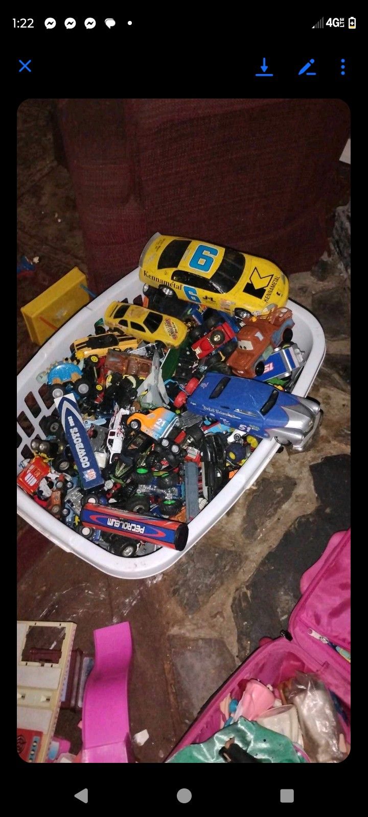Basket Full Of Matchbox .Hot wheels .Diecast All For The Price Over 100 Items