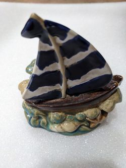 Boat Candle Holder Ceramic 
