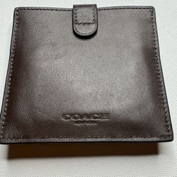 COACH Mens HERITAGE CARD CASE (QB/Dark Teak) BROWN