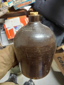 Antique cowden and co harrisburg PA stoneware jug