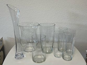 Assorted Clear Glass Vases