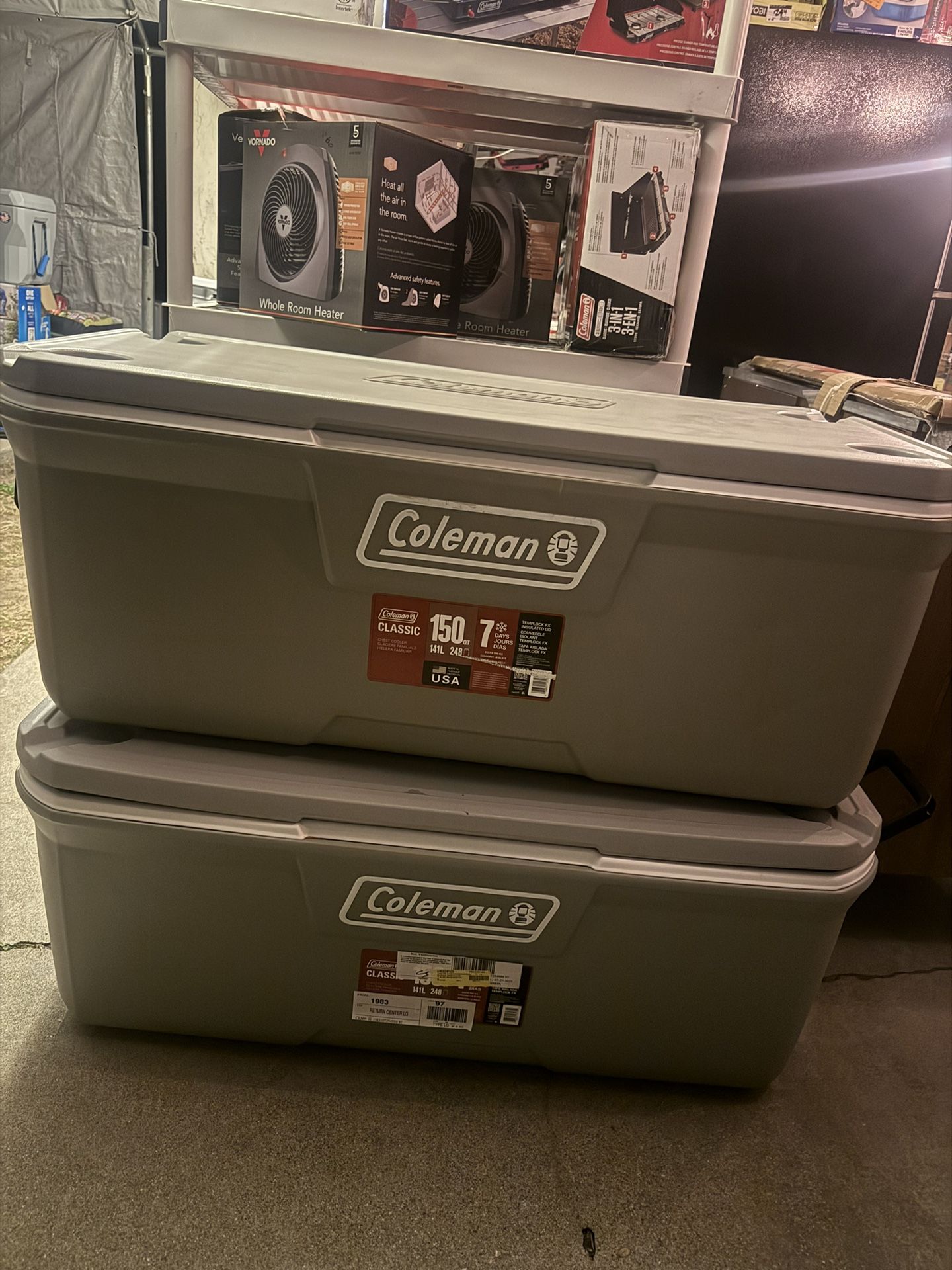 Coleman 316 Series 150QT Hard Chest Cooler, Silver Ash