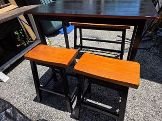 Real Nice Dinning table Set with 2 Stools and a Bench and Table
