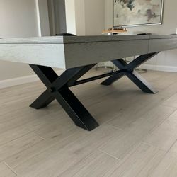 New X Out Grey Pool Table With Dining Top Option