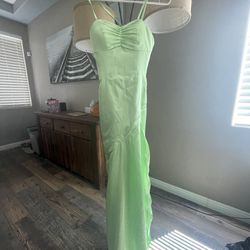 Green Silk Prom Dress