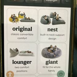 BEAN BAG chair THAT CONVERTS TO A QUEEN SIZE MEMORY FOAM MATTRESS! High end!