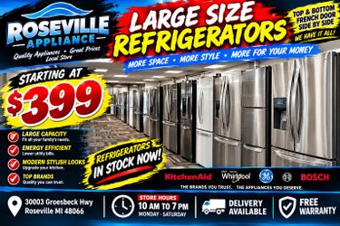 Washer dryer stove and or fridge with warranty