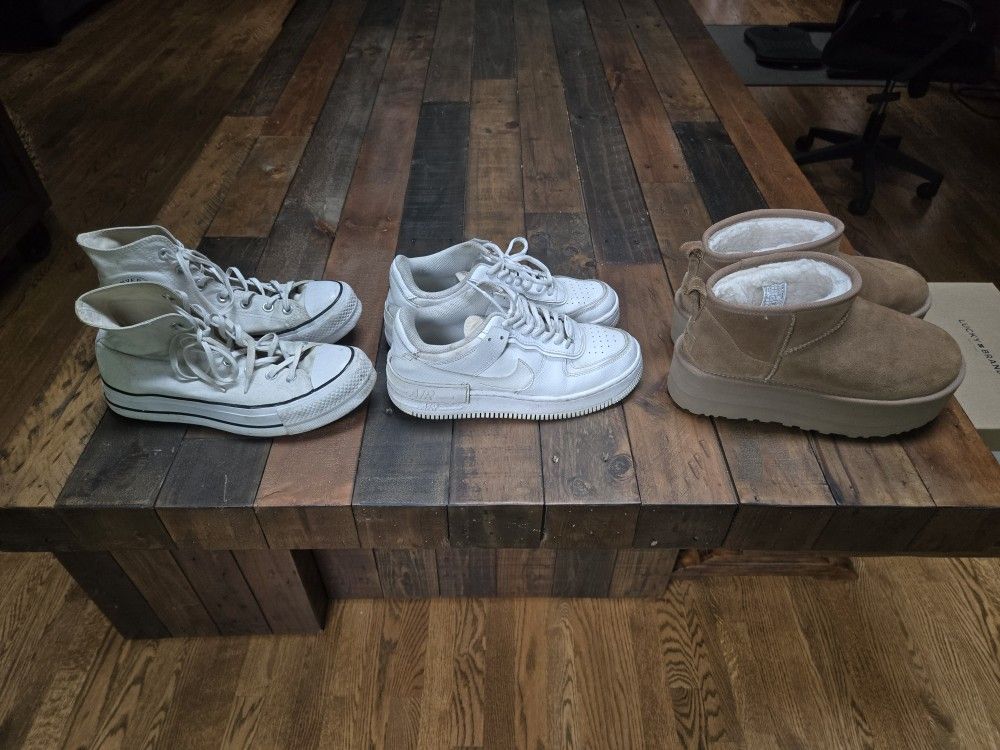 Women shoe size 9 lot, Converse, Nike, UGGS, sneakers platform