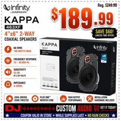 Infinity Car Speakers 4"x6" 2-Way Coaxial Speaker System 180 Watts Kappa 463XF 🚨 Payment Options Available 🚨 No Credit Needed 🚨