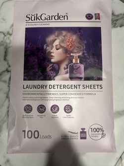 SukGarden Laundry Detergent Sheets — Lavender Scent, 100 Loads