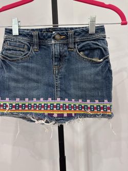 Gap Denim Mini Skirt with Embroidered Hem Kids 8