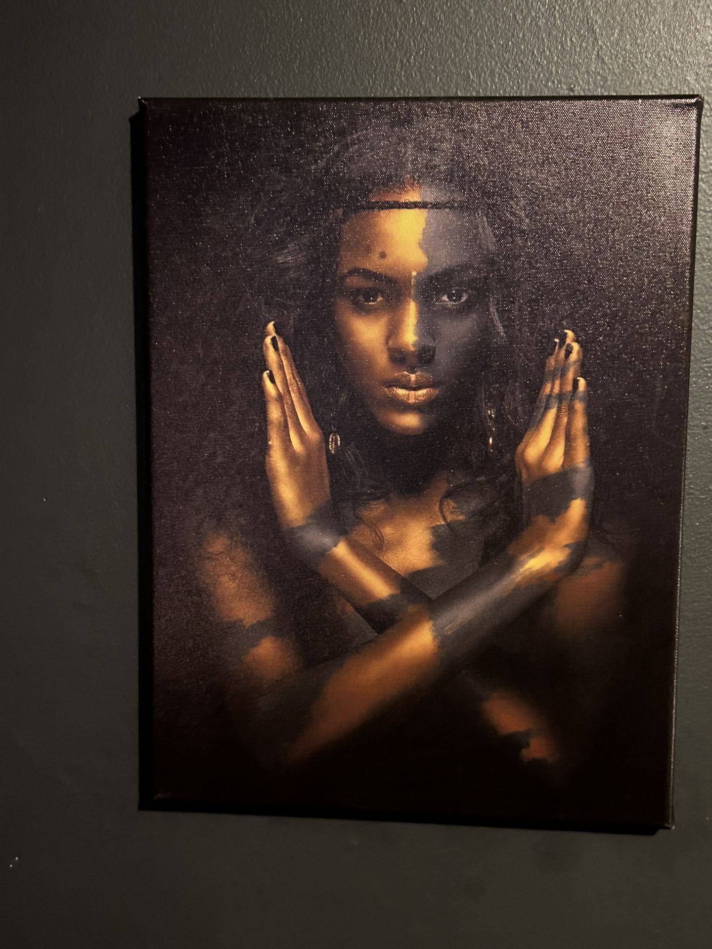 MOVING EVERY THING MUST GO SALE! Poster Printed Golden Fashion Black Woman Portrait