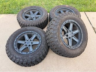 20s on 35s Black Rhino Wheels and Tires 6 Lugs Chevy GMC RAM Toyota Nissan 6x5.5