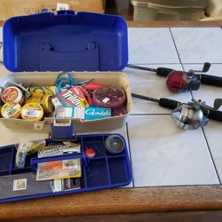 Fishing Rods Poles And Tackle Box