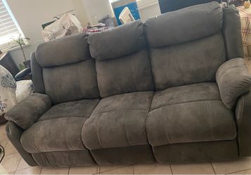 Grey reclining sofa set FREE