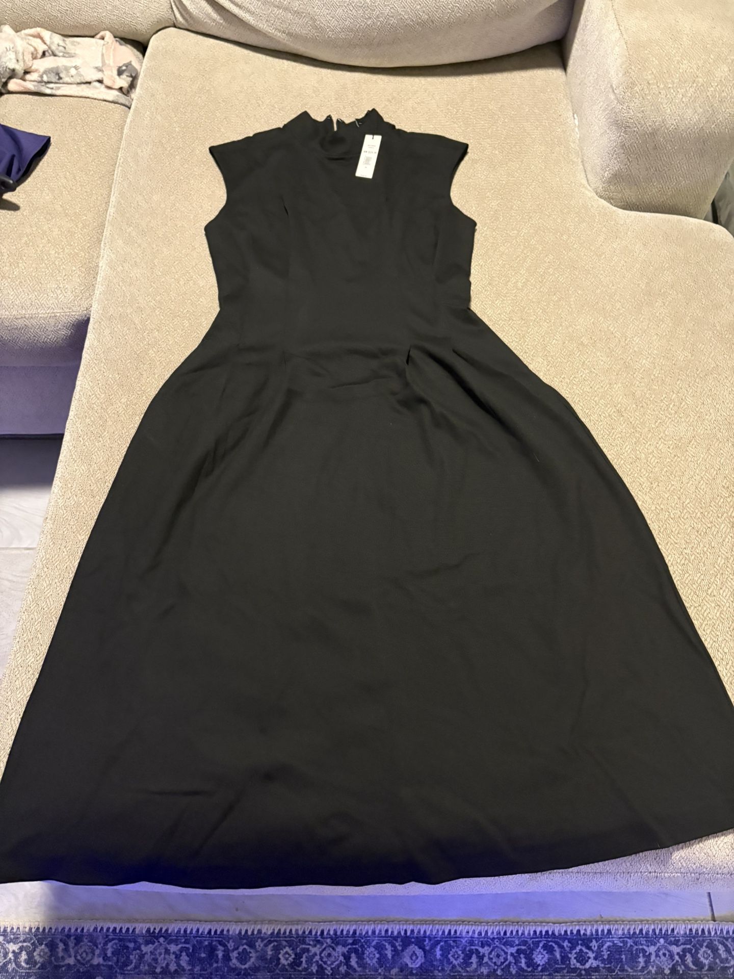 Banana Republic Black Midi Dress, XS, Approx. 44” Shoulder to Hem, Retired Style