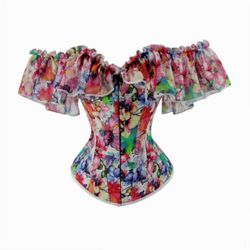 Bundle Deal Multicolor Bikini & Ruffled Off-Shoulder Corset Top 